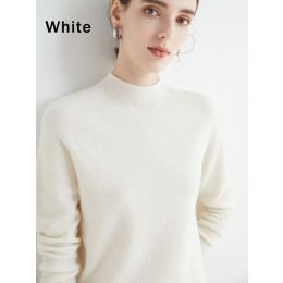 Half turtleneck wool knitted sweater
