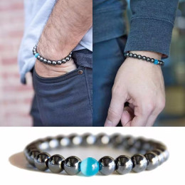 Cat's eye stone bracelet black bracelet