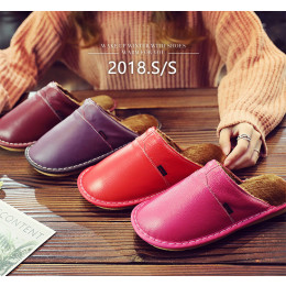 Men's and women's non-slip warm cowhide cotton shoes