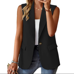 Sleeveless cardigan suit jacket