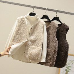 Lamb plush vest jacket