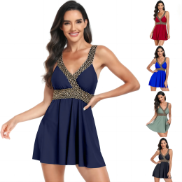 Skirt-style tankini swimsuit