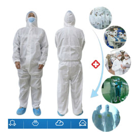 White Coverall Hazmat Suit Protection Protective Disposable Isolation suit Clothing  