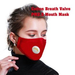 Reusable dustproof masks anti-dust face breathing valve protective cover ear-loop face mask activated carbon filters pm2.5 masks