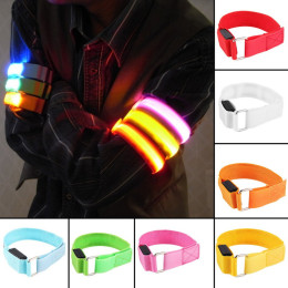 New arm warmer bicycle belt led safety armband led sports reflective belt snap strap wrap arm band