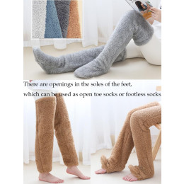 Fluffy Thigh High Leg Warmer Socks