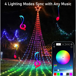 LED five-pointed star waterfall light