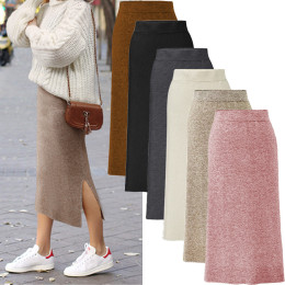Wool-blend knitted skirt