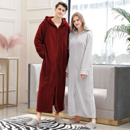 Zippered and hooded nightgown