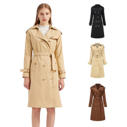 Long waist fashionable trench coat