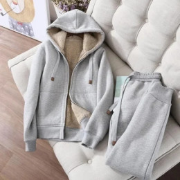 Women's Plush Lined Tracksuit Set