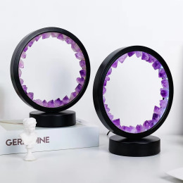 Crystal Flower Cluster Round Bedside Night Light