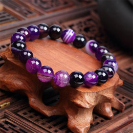 Purple Agate Amethyst Bracelet