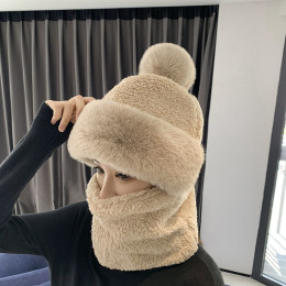 Women's winter thickened ear protection plush hat