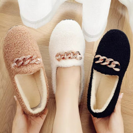 Flat-soled plus fleece cotton shoes