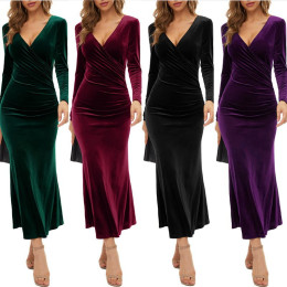 Women's Cross Sexy V Neck Evening Dress