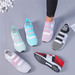 Flyknit mesh sports breathable running shoes