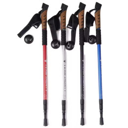 Outdoor hiking three-section trekking pole