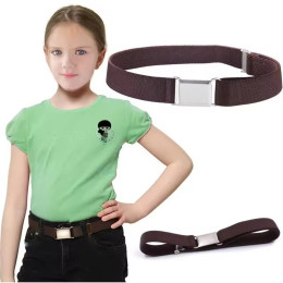 Children's elastic adjustable solid color belt
