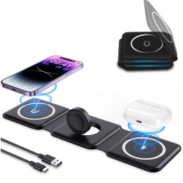 3 in 1 magnetic foldable wireless charger