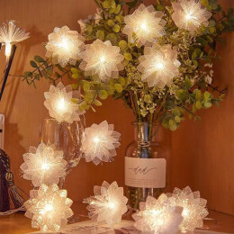 Outdoor Garden Decoration LED Fiber Optic Flower Light String