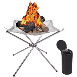 Portable outdoor camping stainless steel folding campfire rack