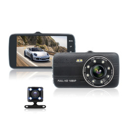 4-inch front and rear dual-lens HD night vision driving recorder