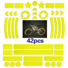 42pcs reflective stickers for car and bicycle helmets