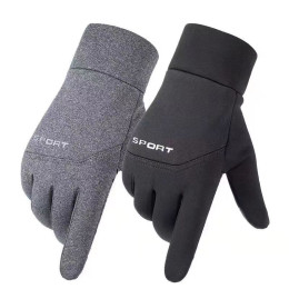 Outdoor mountaineering and cycling waterproof plus velvet non-slip gloves