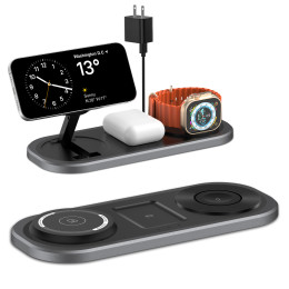Foldable wireless 3-in-1 wireless charging magnetic desktop charger