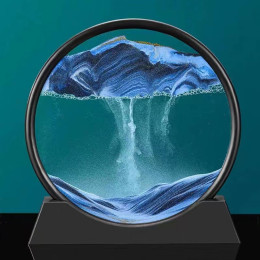 Home Decor Round Landscape 3D Art Quicksand Painting Creative Ornaments