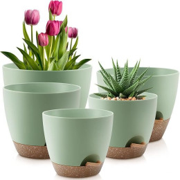 Garden lazy self-watering plastic flower pot