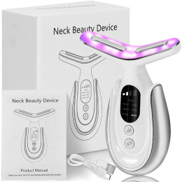 Colorful light heat compress neck wrinkle beauty care device