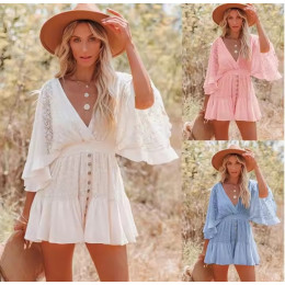 Ladies Lace Bat Sleeve Dress