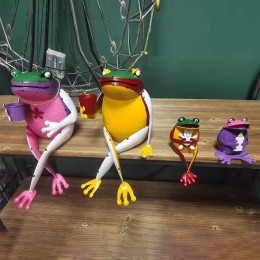 Wrought iron frog ornaments animal garden decoration