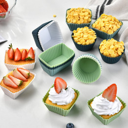 Silicone muffin cup baking square round rectangular thick cake mold set