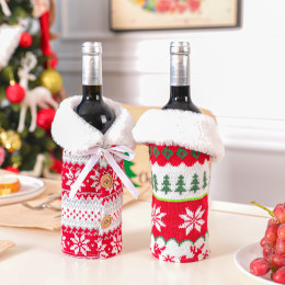 Christmas Knitted Reindeer Snowflake Wine Bottle Cover