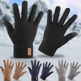 Knitted warm touchscreen gloves