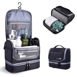 Wet and dry separation makeup and toiletries bag