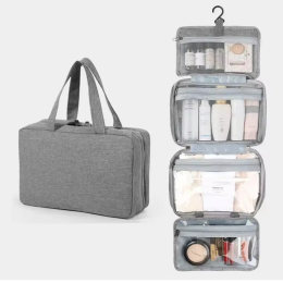 Travel waterproof foldable wet and dry toiletry bag
