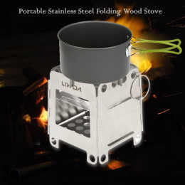 Stainless steel folding wood stove