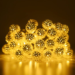 Hollow Moroccan Solar LED Light String