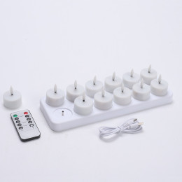 12-seat LED rechargeable electronic remote control candle lamp