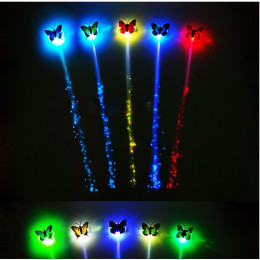 Colorful glowing butterfly hair extensions