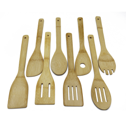 Bamboo wood heat resistant spoon spatula 8-piece set
