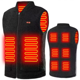 USB electric heating plush warm vest jacket