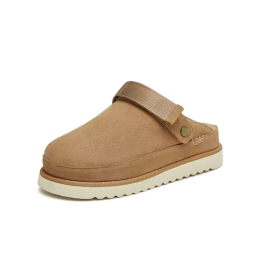 Women's cow suede thick-soled slippers