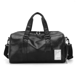 Portable PU leather fitness travel bag
