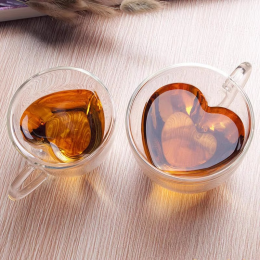 Double layer heart shaped juice cup