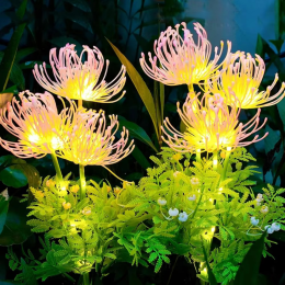 Solar powered flower ground light